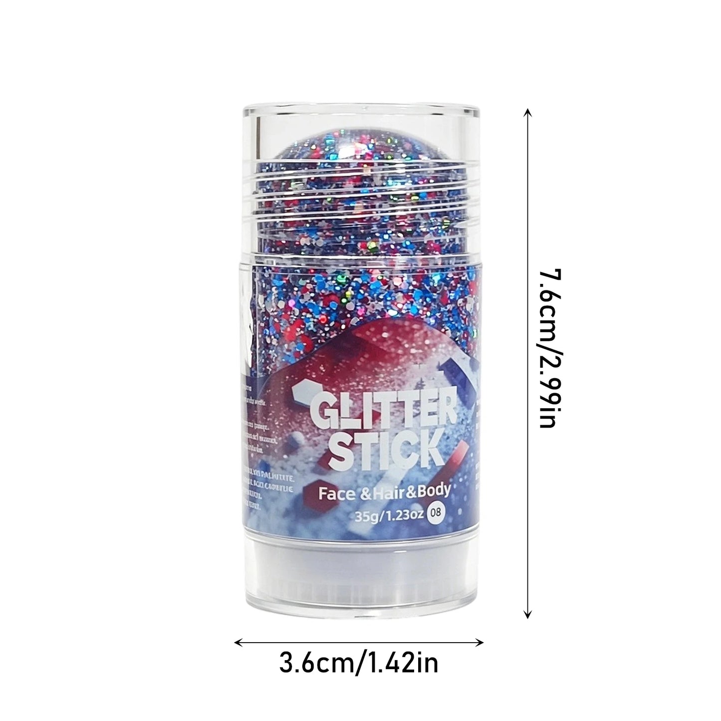 Independence Day Glitter Stick Red Blue White Sequins Gel Body Face Hair Shimmer 4Th of July Festival Makeup Cosmetic Patriotic