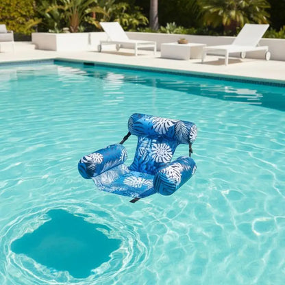 Inflatable Pool Lounger Chair Heavy-Duty Design with Water Noodles for a Comfortable and Relaxing Experience