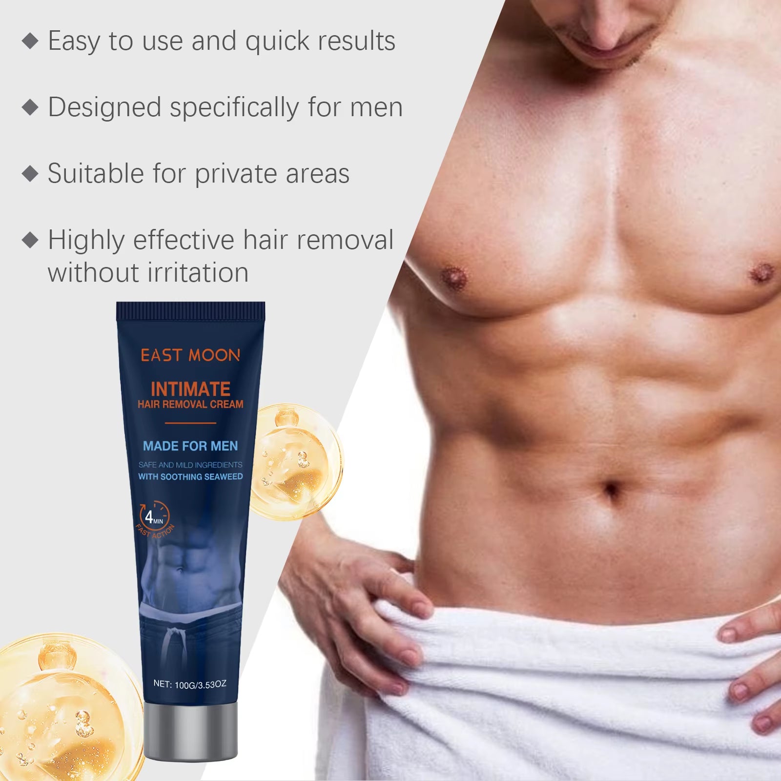 Avocado Man Hair Removal Cream Intimate Areas Good Smelling Non Irritating Permanent Painless Body Beard Hair Remover