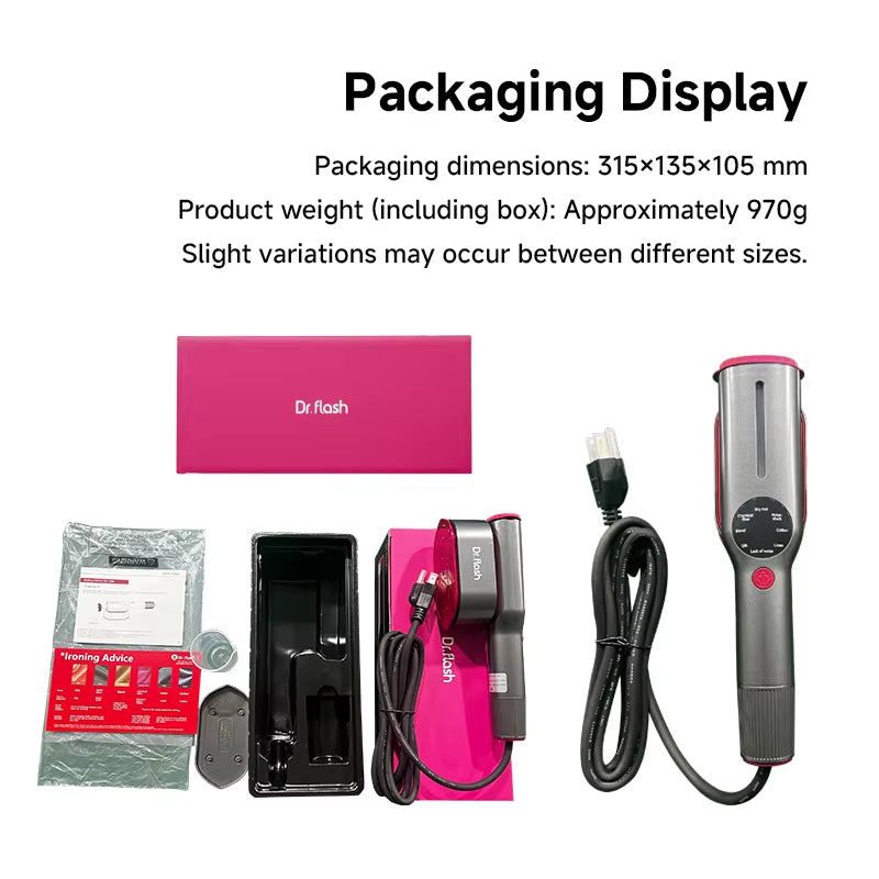 Dr.Flash Handy Garment Steamer with 2-In-1 Professional Garment Steamer Mini Travel Garment Steamer