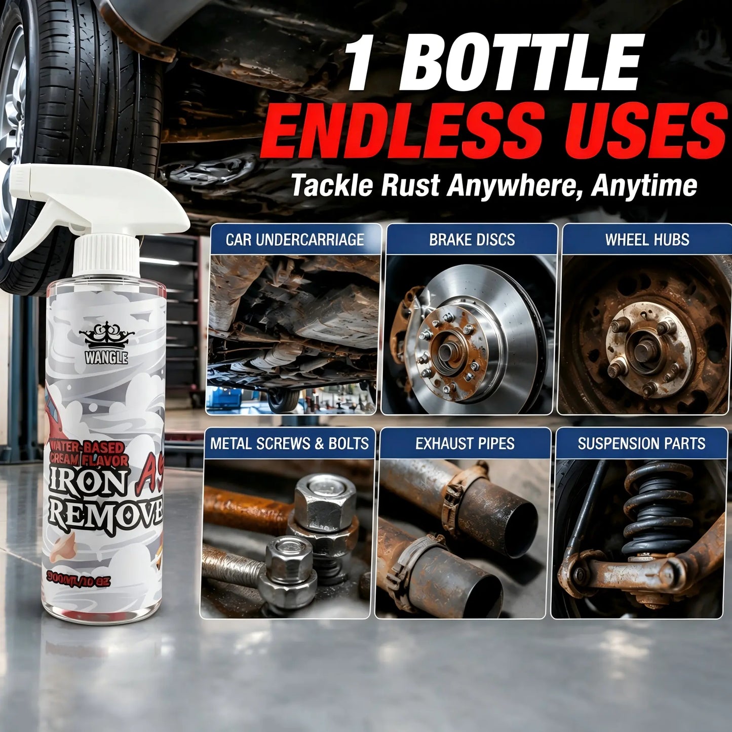 Rust Remover – Fast-Acting Heavy Duty Formula for Deep Rust, Corrosion & Oxidation Removal, Instantly Restores Metal Shine and Smooth Surface Finish, Ideal for Automotive, Home, Tools & Industrial Equipment Cleaning Use