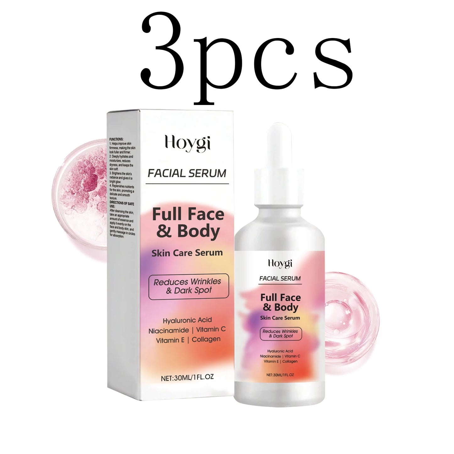 Vitamin Essence Solution Hydrating, Moisturizing, Shrinking Pores, Nourishing Skin, anti Wrinkle and Firming Essence Solution