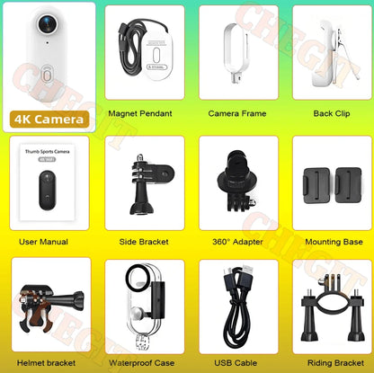 4K Wifi 1080P POV Magnetic Mini Action Camera Pocket Video Vlog Cam Helmet Motorcycle Bicycle Sports Holder Mount Recorder