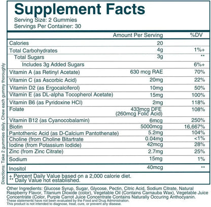 Hair, Skin & Nails Vitamin Supplement with Biotin 5000Mcg, Multivitamin Gummies Support Healthy Hair for Men & Women, 60 Gummies