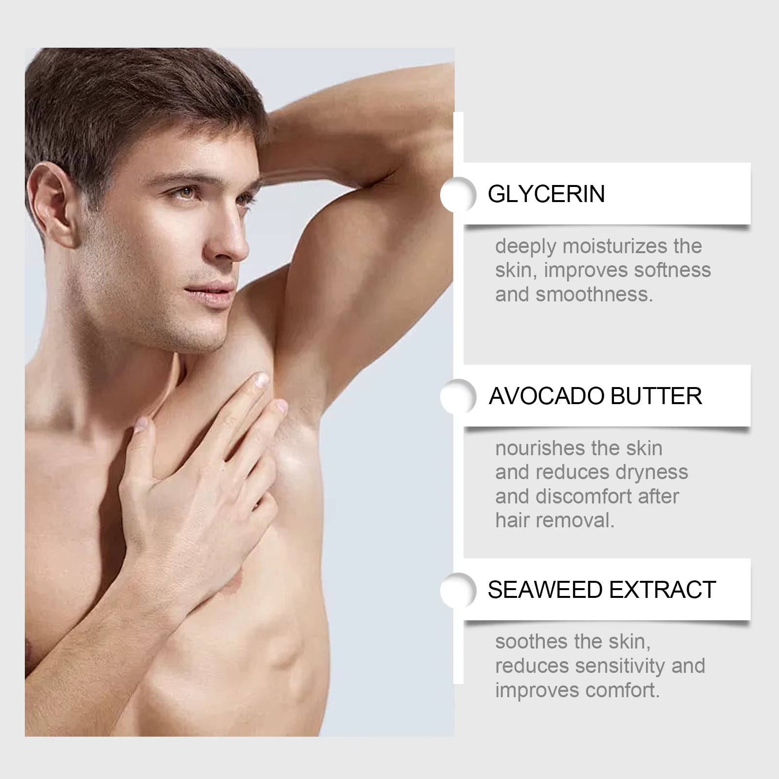 Avocado Man Hair Removal Cream Intimate Areas Good Smelling Non Irritating Permanent Painless Body Beard Hair Remover