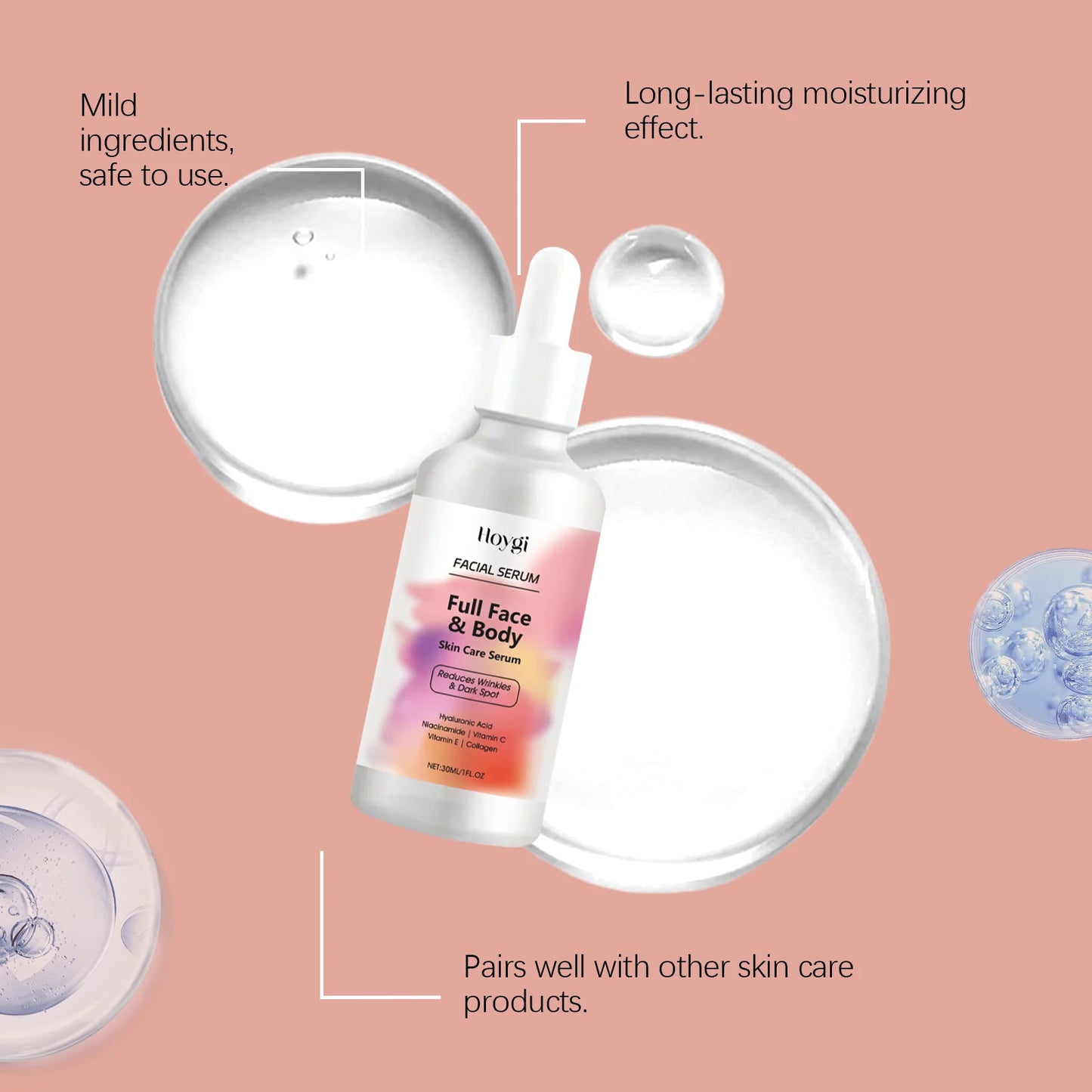Vitamin Essence Solution Hydrating, Moisturizing, Shrinking Pores, Nourishing Skin, anti Wrinkle and Firming Essence Solution