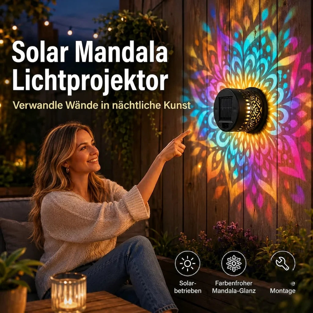 MandalaGlow™ Solar-Wandleuchte